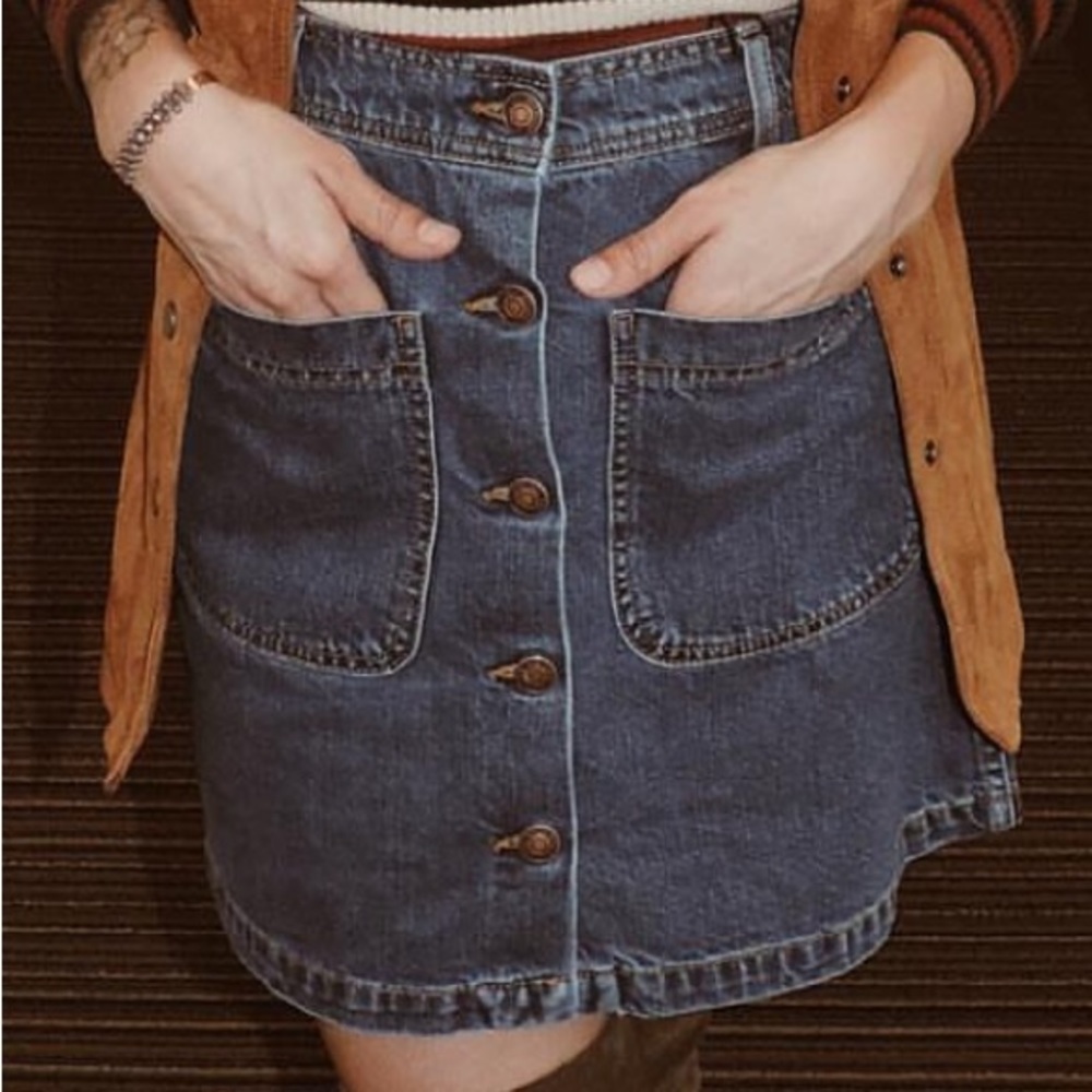 Zara jean button up skirt
